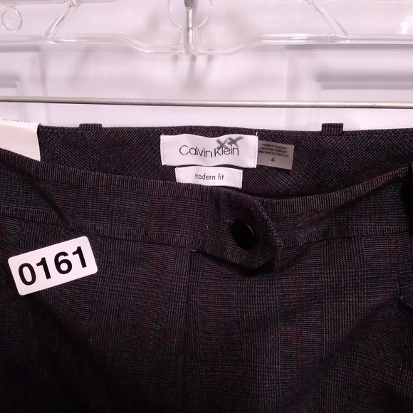 Calvin Klein Modern Fit Charcoal Grey Pinstripe Trousers Nwt - Picture 4 of 9